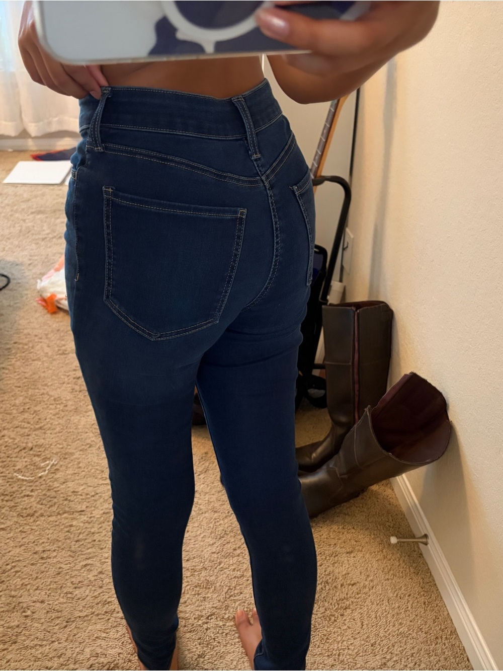 SO Dark Blue High-Waist Jeggings